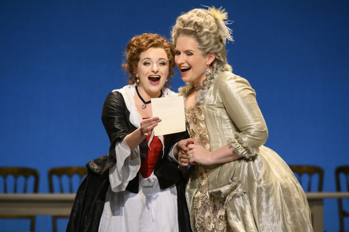 Soraya Mafi and Anita Watson in Welsh National Opera's The Marriage of Figaro. Photo: Richard Hubert-Smith