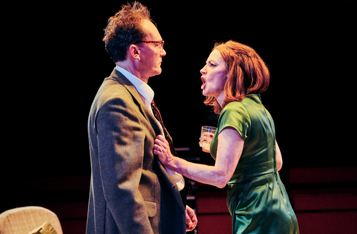 Mark Meadows and  Pooky Quesnel in Who's Afraid of Virginia Woolf? at Tobacco Factory Theatres, Bristol. Photo: Mark Dawson