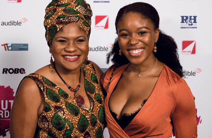 The Stage Debut Award winner Amara Okereke (right) with her mother Ebere Okereke. Photo: Alex Brenner