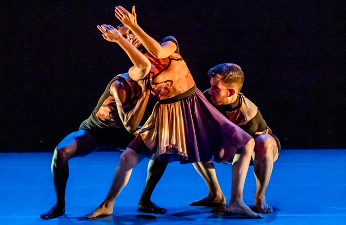 Nahum McLean, Jennifer Hayes and Jason Tucker in Red Run part of Richard Alston's farewell show at the Place in November 2019. Photo: Tristram Kenton