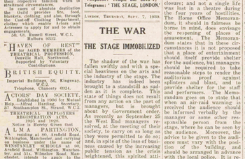 When Theatreland last closed its doors – 81 years ago in The Stage