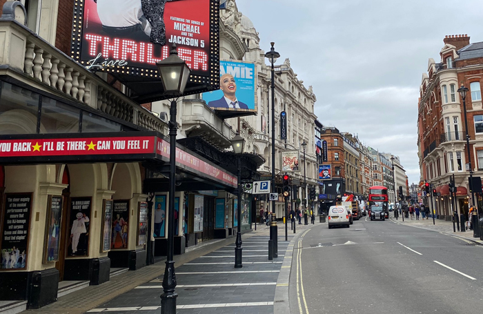 A quiet evening in London's West End following the government announcement to "avoid" theatres. Photo: Alistair Smith