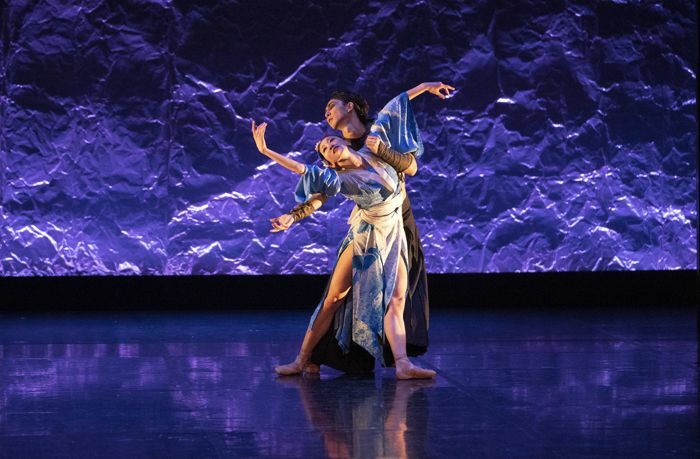 Minju Kang and Riku Ito in Northern Ballet's Geisha. Photo Emma Kauldhar