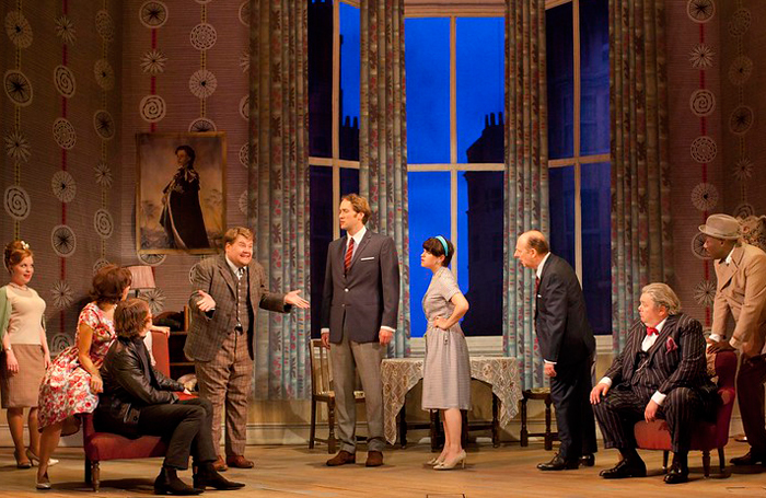 The cast of National Theatre's One Man, Two Guvnors in 2011. Photo: Johan Persson, supplied by the National Theatre for National Theatre at Home