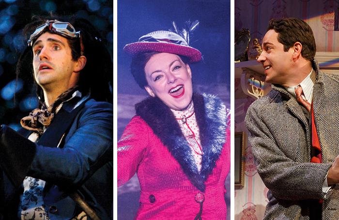 Michael Xavier in Into the Woods; Sheridan Smith in Funny Girl; Zachary Levi in She Loves Me. Photos: Catherine Ashmore/Marc Brenner/Joan Marcus