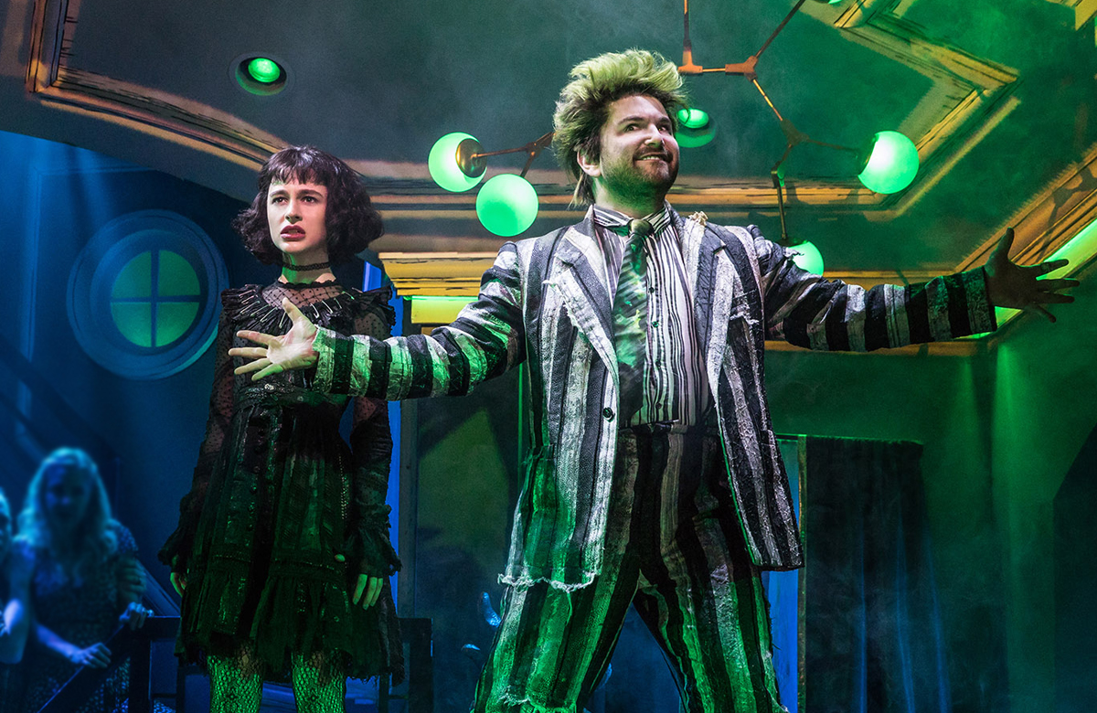 Sophia Ann Caruso and Alex Brightman in Beetlejuice at the Winter Garden Theatre in New York. Photo: Matthew Murphy