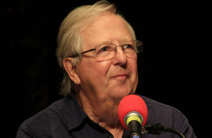 Tim Brooke-Taylor recording I’m Sorry I Haven’t a Clue at Richmond Theatre in 2014. Photo: Ed g2s/Wikimedia