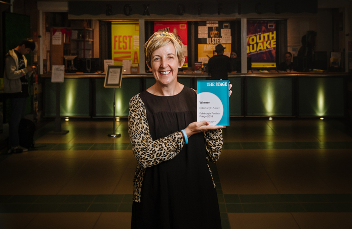 Julie Hesmondhalgh at The Stage Edinburgh Awards in 2018. Photo: Alex Brenner