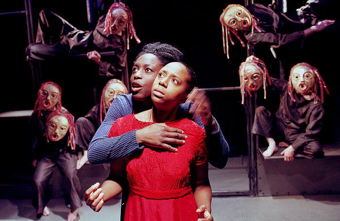 Sharlene Whyte and Syan Blake in The Three Birds at the Gate Theatre, London. Photo: Tristram Kenton