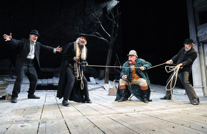 Patrick Stewart, Ronald Pickup, Simon Callow and Ian McKellen in Waiting for Godot at Theatre Royal Haymarket, which opened on May, 6, 2009