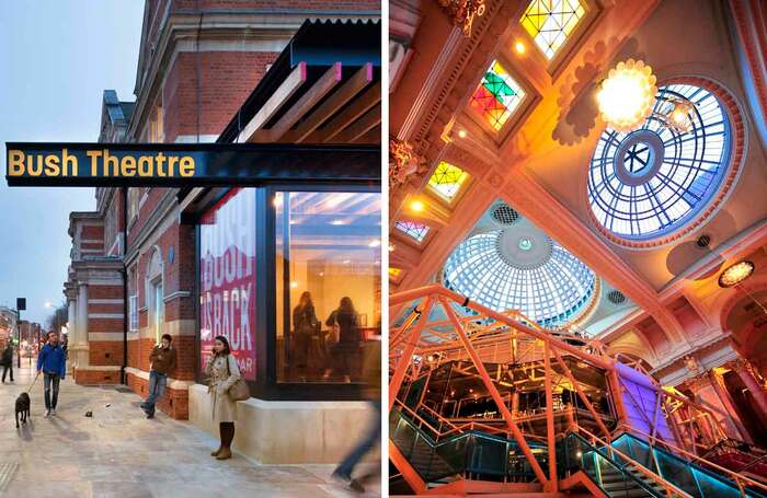 London's Bush Theatre (left) and Manchester's Royal Exchange (right) are two of the theatres to benefit from the donation. Photo: Philip Vile