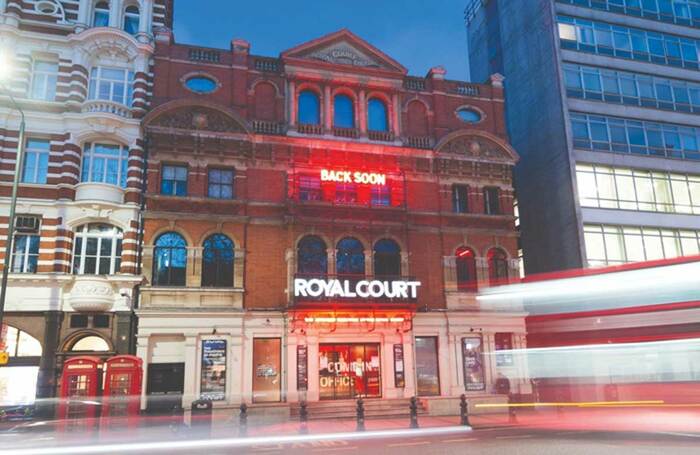 Back soon sign outside Royal Court. Photo: Robert Smael