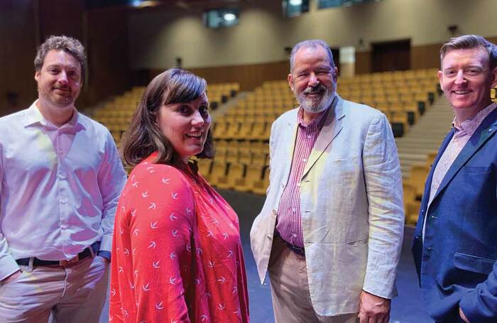 Sharjah Academy staff, left to right: Christopher Gould, head of acting; Jacqui George, head of production; Peter Barlow, executive director; Andy Sullivan, head of musical theatre