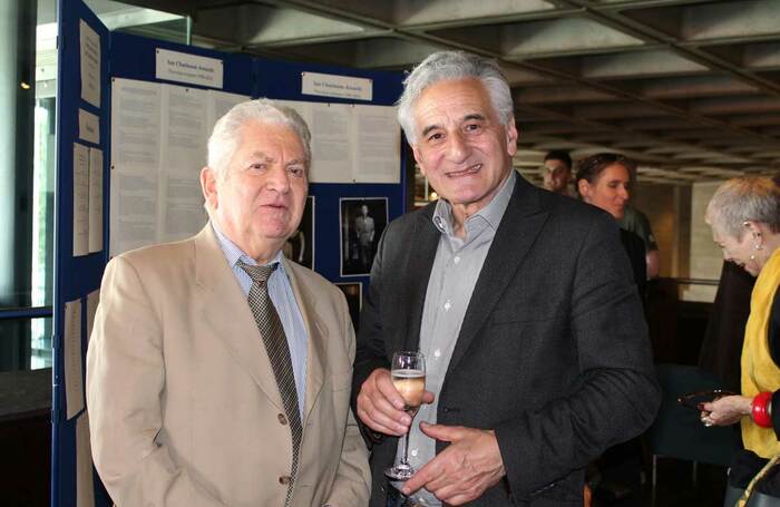 John Peter (left) and Henry Goodman at the Ian Charleson Awards. Photo: Atri Banerjee