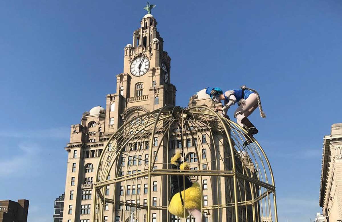 Birdcage Stage outside the Liver Building in Liverpool. Photo: Rebecca Tavernor