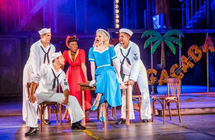 Miriam-Teak Lee (centre) made her professional stage debut in On the Town at Regent's Park Open Air Theatre in 2017. Photo: Tristram Kenton