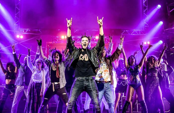 The company of Rock of Ages on the 2018/19 tour.