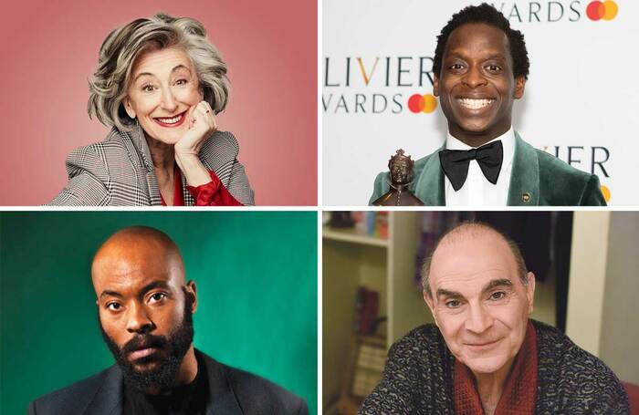 Theatre figures receiving honours, clockwise from top left: Maureen Lipman, Kobna Holdbrook-Smith, David Suchet and Arinzé Kene. Photos: Jay Brooks/Pamela Raith/Bronwen Sharp