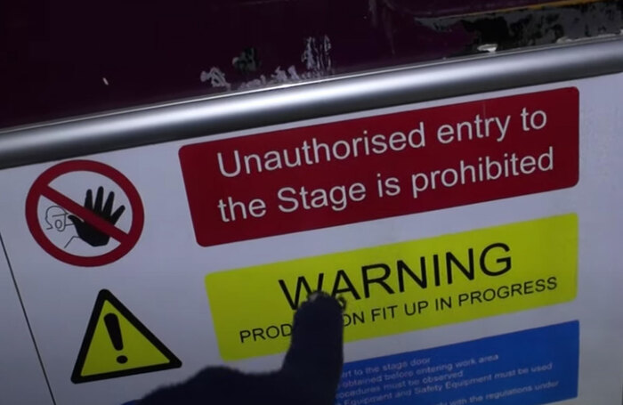 A screenshot from the video of the trespassers in Wyvern Theatre, Swindon. Photo: YouTube