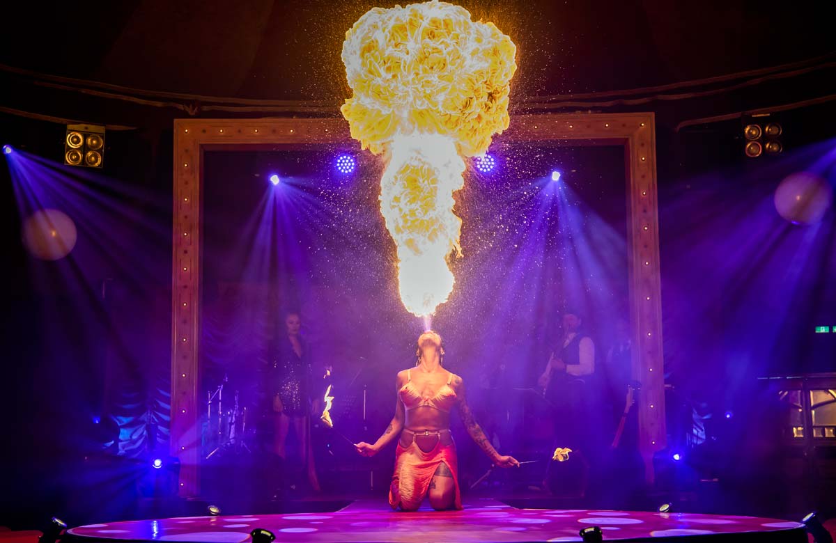 Heather Holliday in La Clique, which opened at Leicester Square Spiegeltent on November 14, 2019