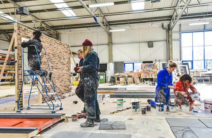 Students at work at the Royal Welsh College of Music and Drama's Llanishen Studios. Photo: Kirsten McTernan