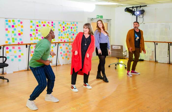 Tyrone Huntley, Jenna Russell, Lucie Jones and Marc Elliot in [Title of Show]. Photo: Danny Kaan