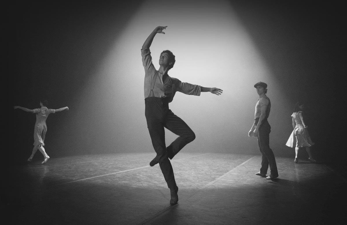 Emma Hawes, Isaac Hernandez, Francesco Gabriele Frola and Alison McWhinney in Senseless Kindness. Photo: English National Ballet