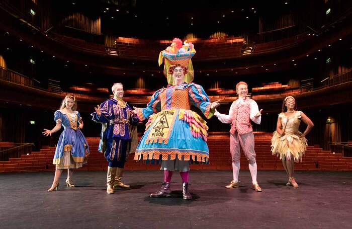 Nurse Nellie Saves Panto on the stage of the Marlowe Theatre, Canterbury