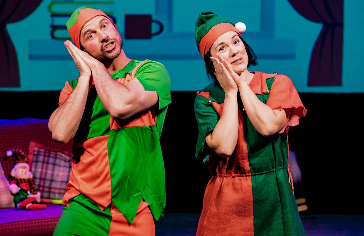 Neil McDermott and Gina Beck in The Elf Who Was Scared of Christmas