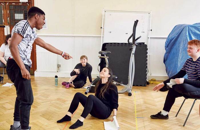 National Youth Theatre students rehearsing The Fall. Photo: Mark Cocksedge