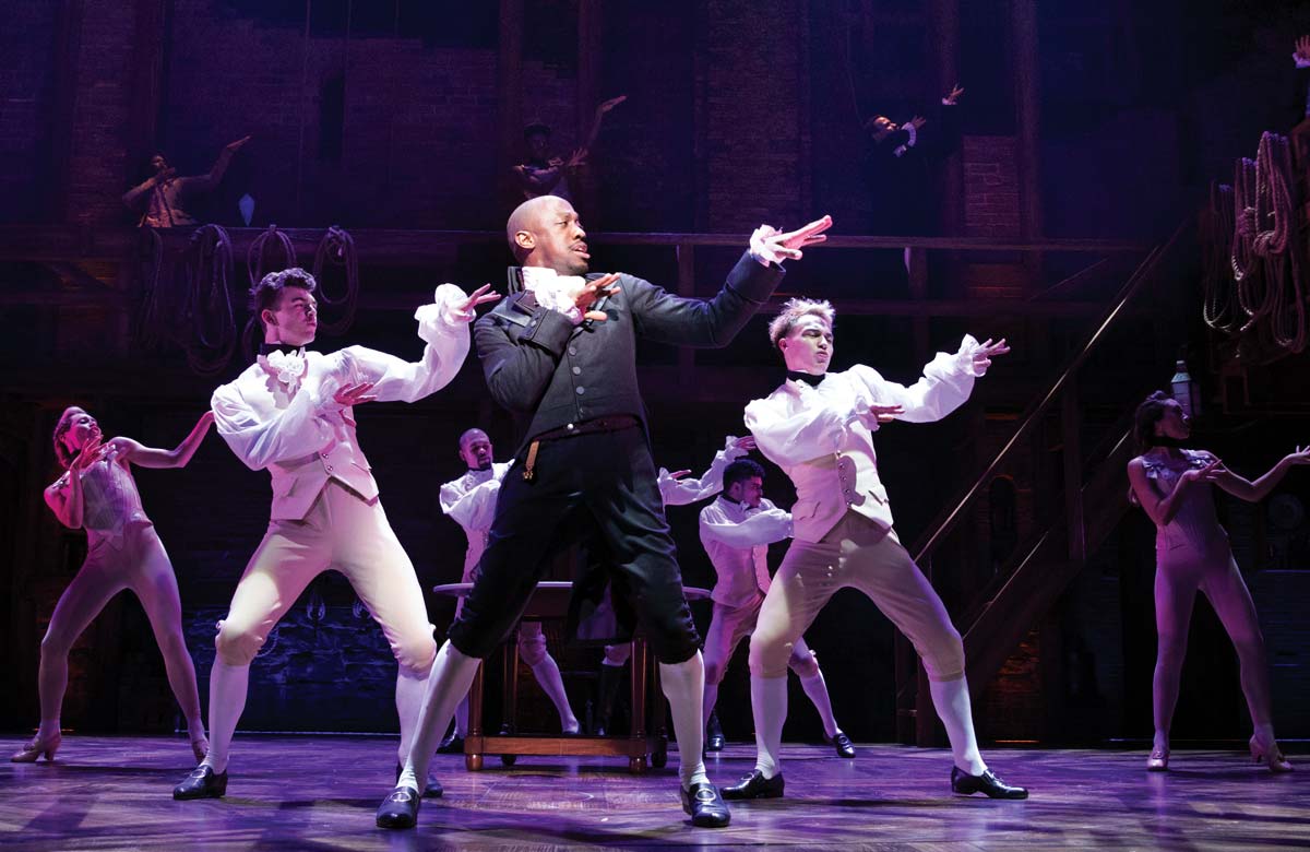 Giles Terera with the West End cast of Hamilton. Photo: Matthew Murphy