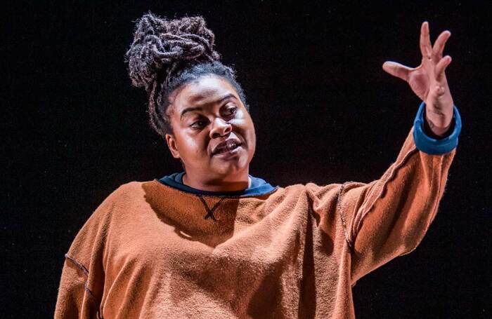 West End Producer advises using material that is fresh and different; Debbie Tucker Green's Ear for Eye (Kayla Meikle, above, in the London Royal Court's 2018 production) was introduced to him via an auditionee. Photo: Tristram Kenton