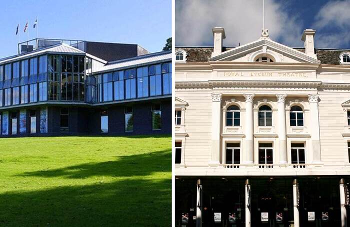 Pitlochry Festival Theatre (photo: Andrew Curtis) and Edinburgh's Royal Lyceum Theatre (photo: Eamonn Gold)