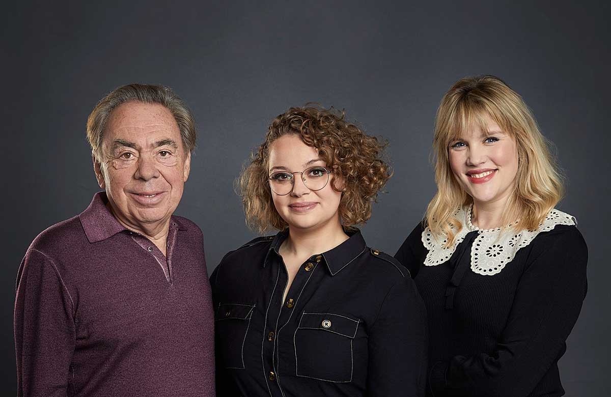 Andrew Lloyd Webber, Carrie Hope Fletcher and Emerald Fennell