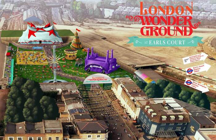 The new London Wonderground at Earls Court will feature live shows, bars and street food