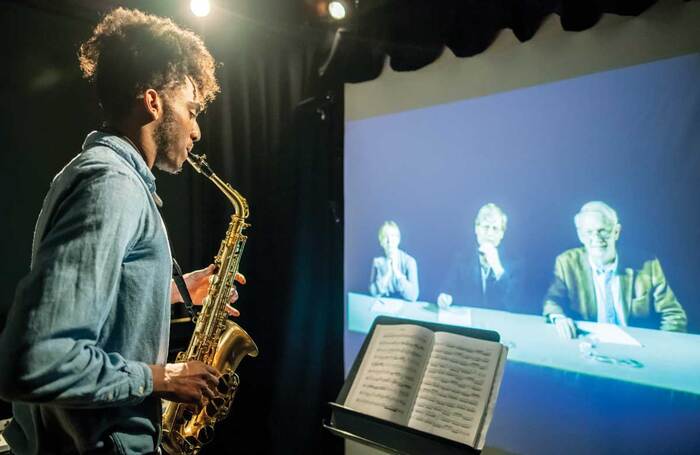A student uses the performance simulator at the Royal College of Music – a 21st-century solution to an age-old problem. Photo: Phil Rowley