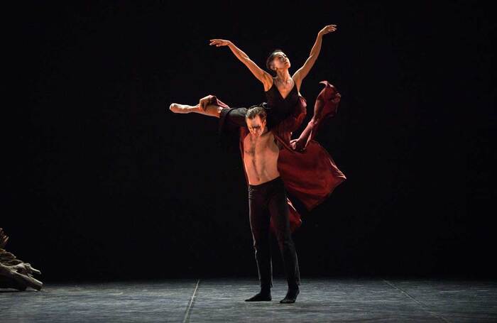 Erina Takahashi and James Streeter in Sidi Larbi Cherkaoui’s Laid in Earth, part of Reunion. Photo: Laurent Liotardo