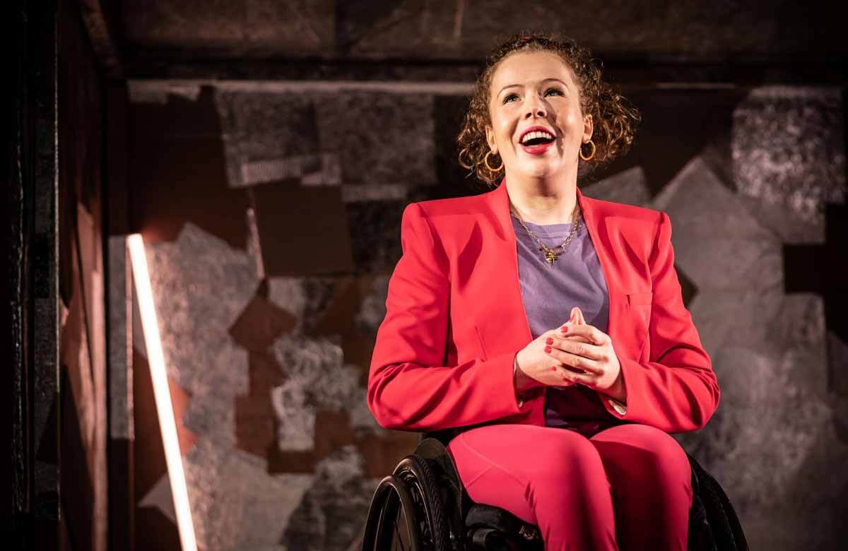 Amy Trigg in Reasons You Should(n’t) Love Me at London’s Kiln Theatre. Photo: Marc Brenner
