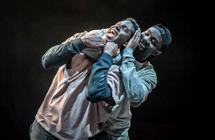 Gershwyn Eustache Jr and Paapa Essiedu in Pass Over at Kiln Theatre, London. Photos: Marc Brenner