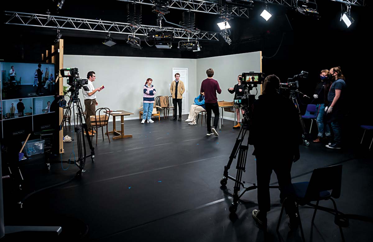 LIPA Acting (Screen and Digital Media) students working on sitcom scenes. Photo: Brian Roberts/LIPA