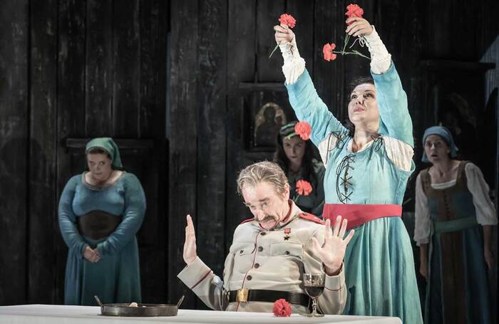 Clive Bayley and Evelina Dobračeva in Ivan the Terrible. Photo: Marc Brenner