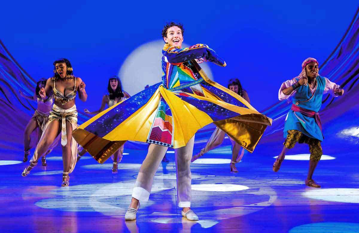 Jac Yarrow and cast in Joseph and and the Amazing Technicolor Dreamcoat at the London Palladium. Photo: Tristram Kenton