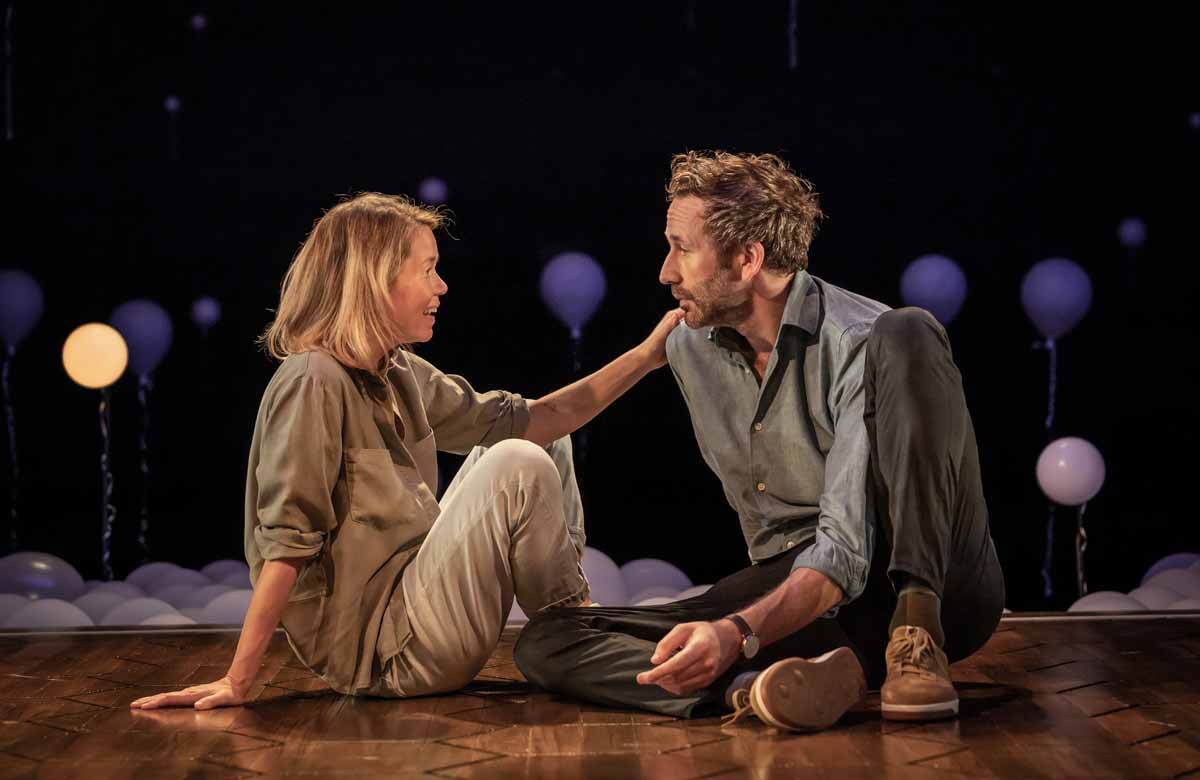Anna Maxwell Martin and Chris O’Dowd in Constellations at London’s Vaudeville Theatre. Photo: Marc Brenner
