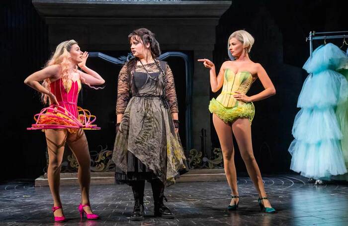 Laura Baldwin, Carrie Hope Fletcher and Georgina Castle in Andrew Lloyd Webber's Cinderella at the Gillian Lynne Theatre, London. Photo: Tristram Kenton