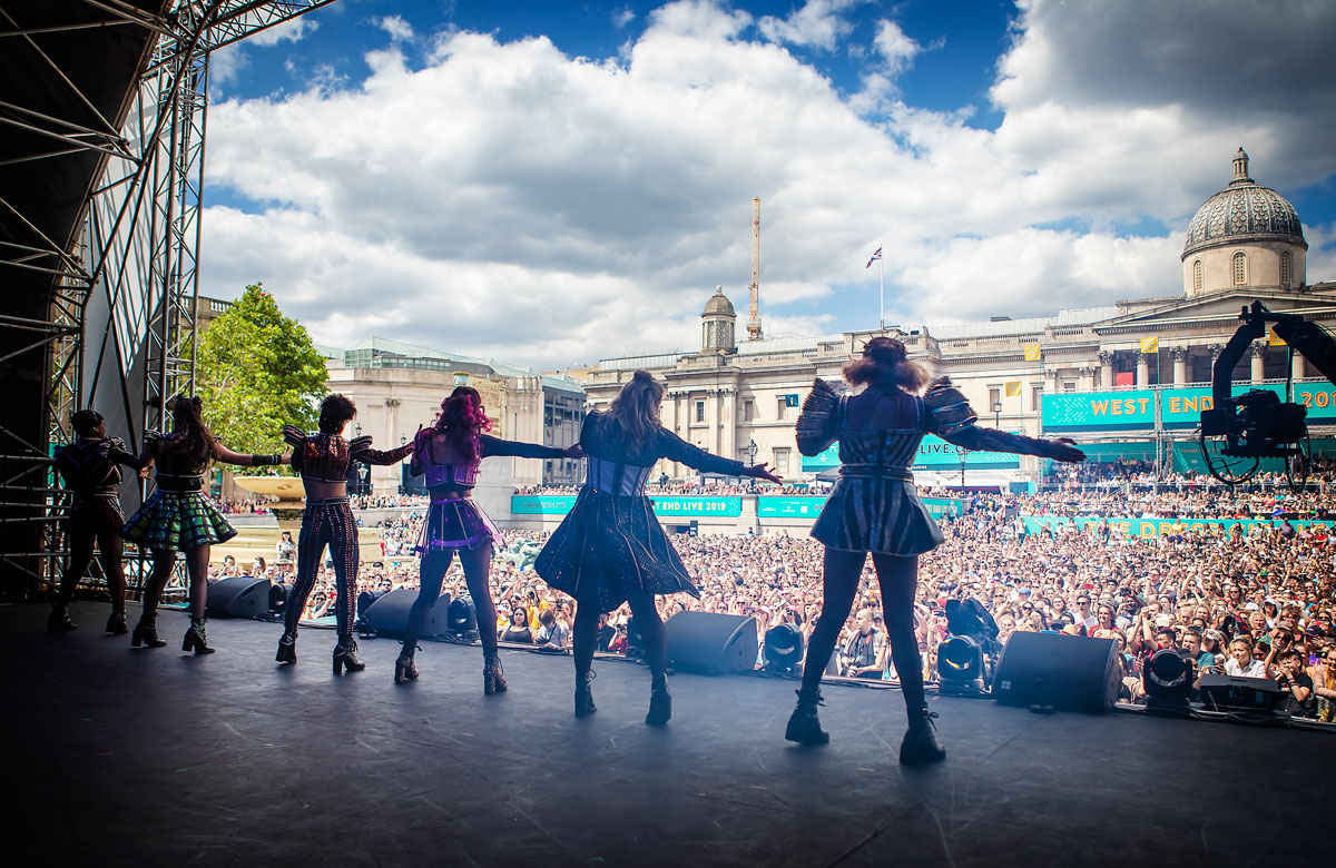 Six performing at West End Live in 2019. Photo: Pamela Raith