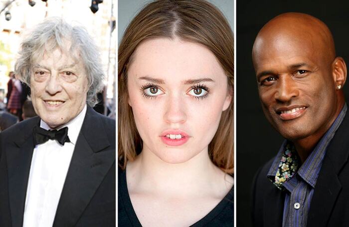 Tom Stoppard (photo by Pamela Raith), Aimee Lou Wood and Kenny Leon (photo by Seratwood)