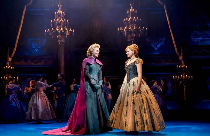 Samantha Barks and Stephanie McKeon in Frozen at Theatre Royal Drury Lane, London. Photo: Johan Persson/Disney