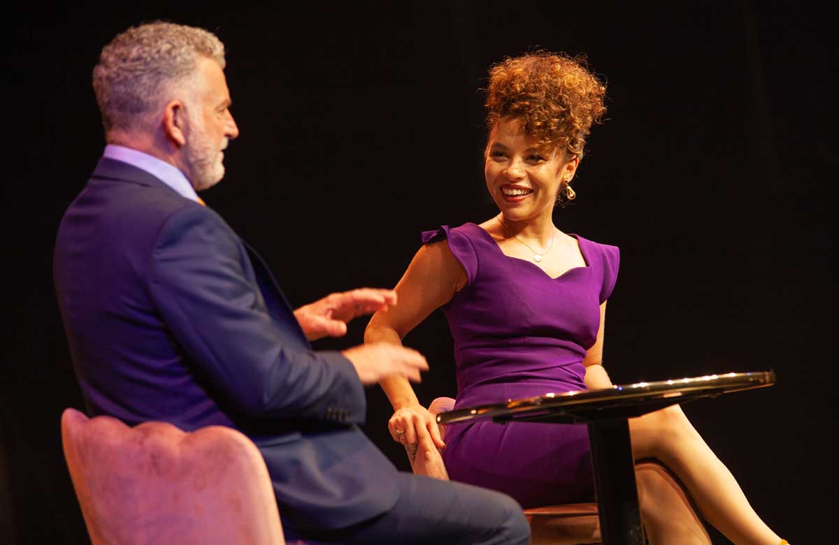 Martin Marquez and Saffron Coomber in Leopards at the Rose Theatre, Kingston. Photo: Iona Firouzabadi