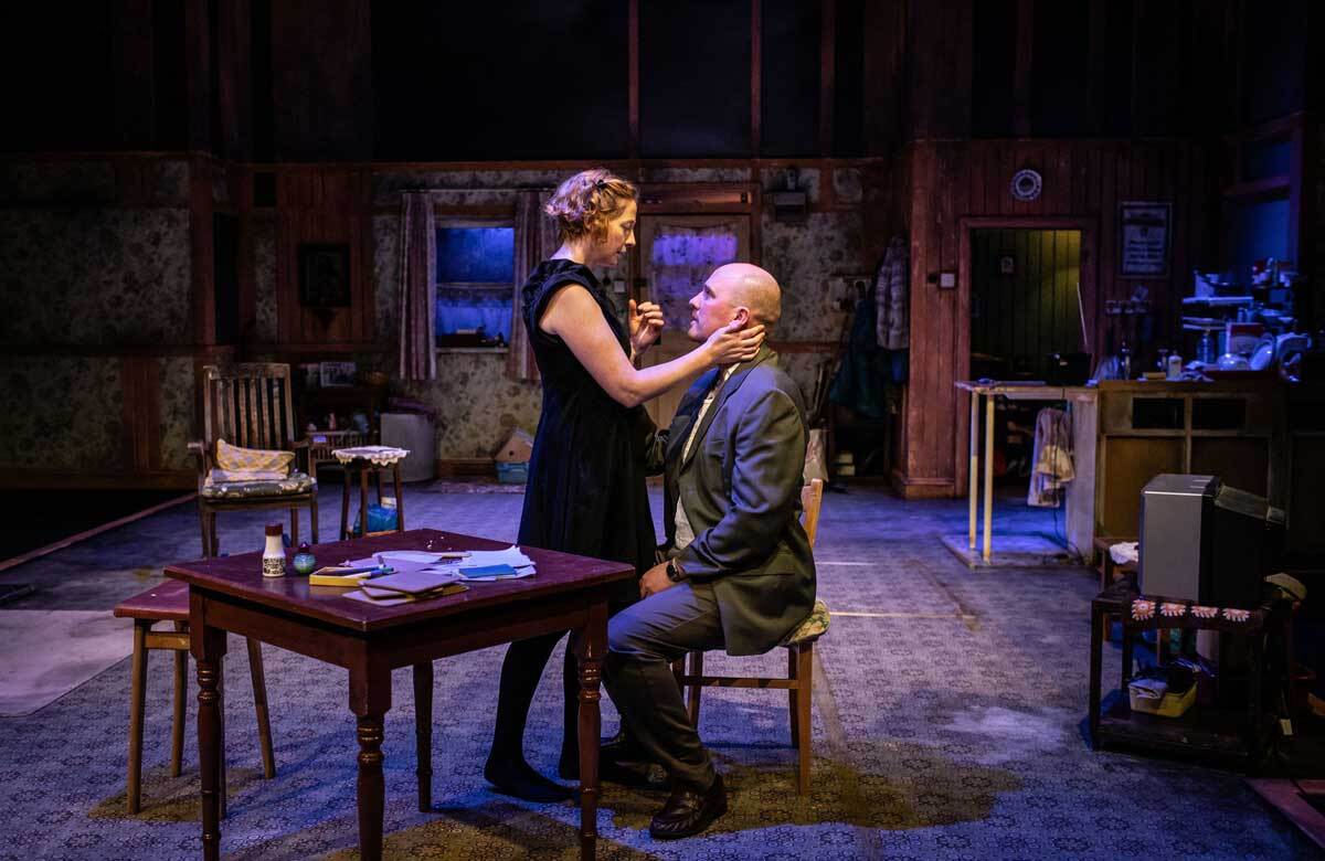 Orla Fitzgerald and Adam Best in The Beauty Queen of Leenane at Chichester Festival Theatre. Photo: Helen Maybanks