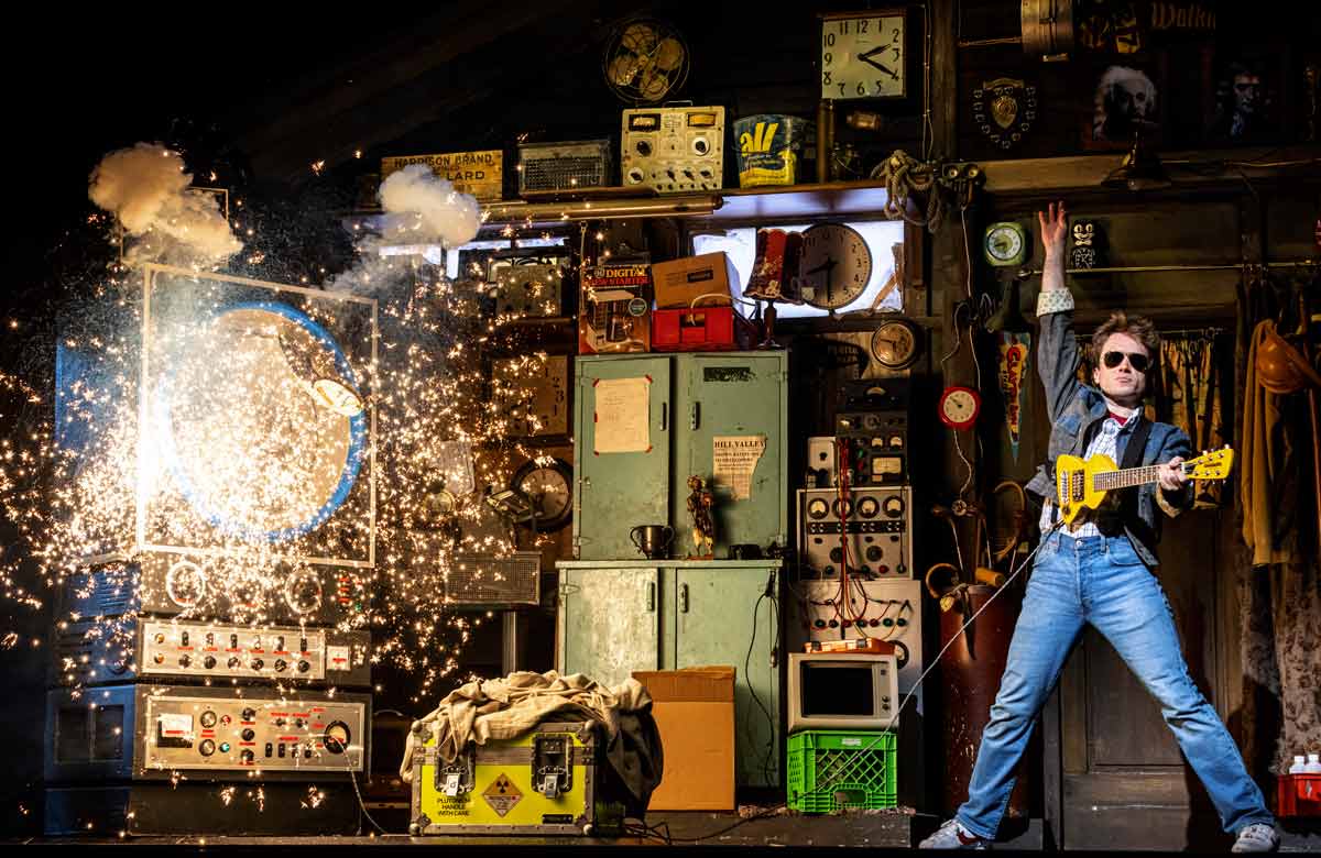 Olly Dobson in Back to the Future the Musical. Photo: Sean Ebsworth Barnes